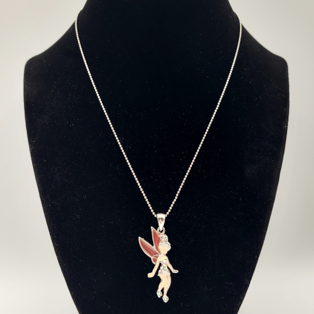 ✨ Disney Tinkerbell Pendant Necklace – Sparkly Fairy Charm ✨